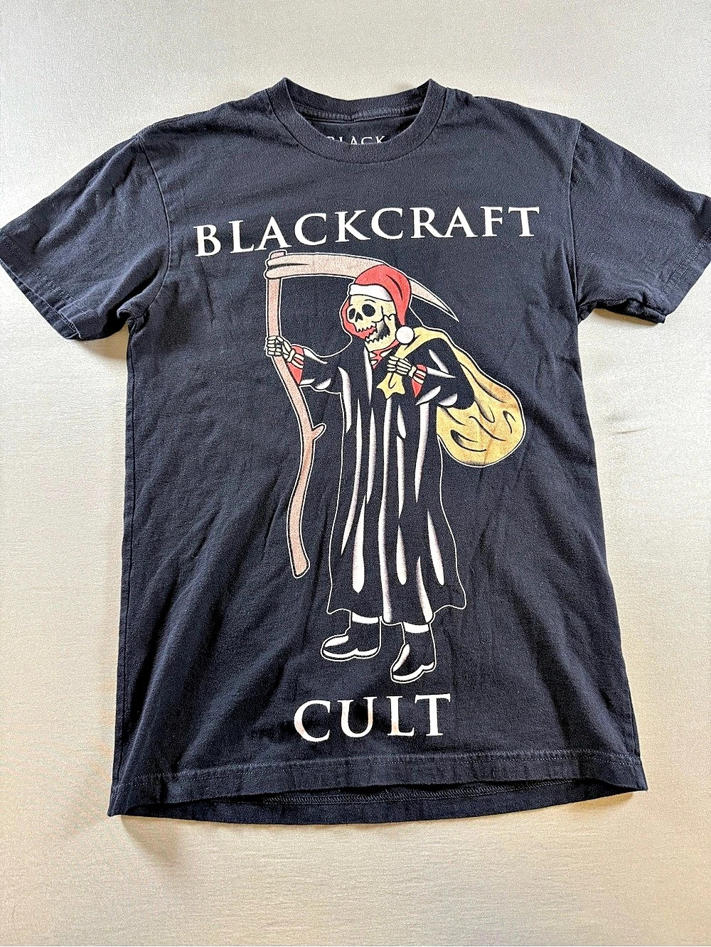Blackcraft Cult Santa Satan Graphic T-Shirt Tee Black & Red XS